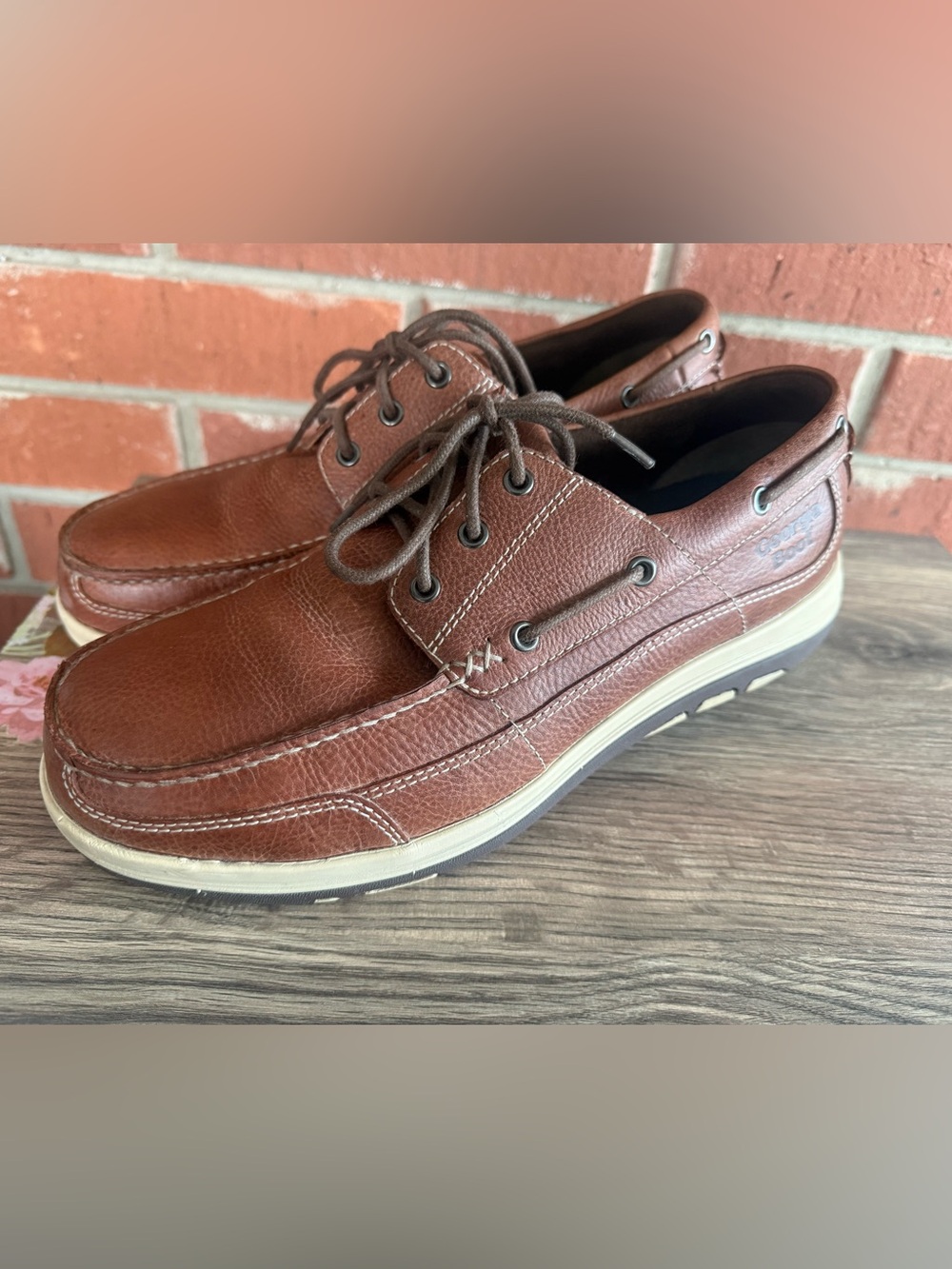 Men's Steel Toe Brown Leather Boat Shoes